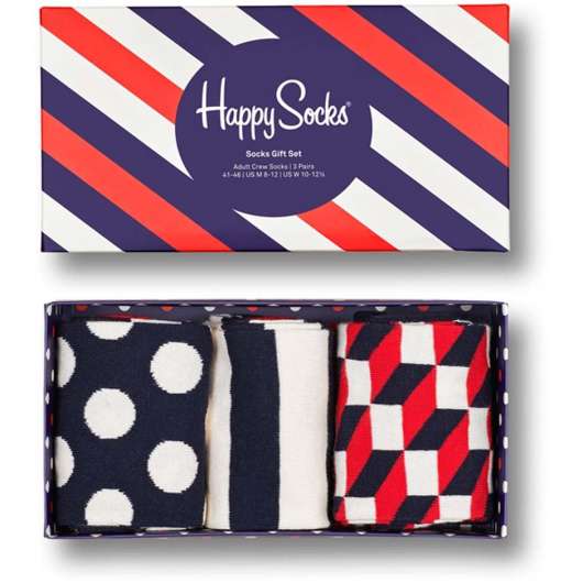 3-Pack Classic Navy Socks Gift Set,  Happy Socks Strumpor