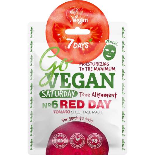 7DAYS Beauty GO VEGAN Face mask RED DAY Saturday 25 g