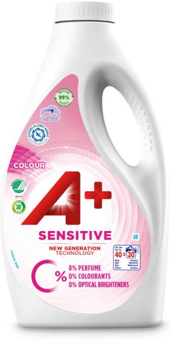 A+ Sensitive Colour Flytande Tvättmedel 1600 ml