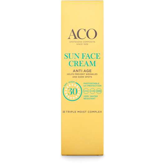 Aco Sun Face Cream Anti Age Solskydd Ansikte SPF30 40 ml