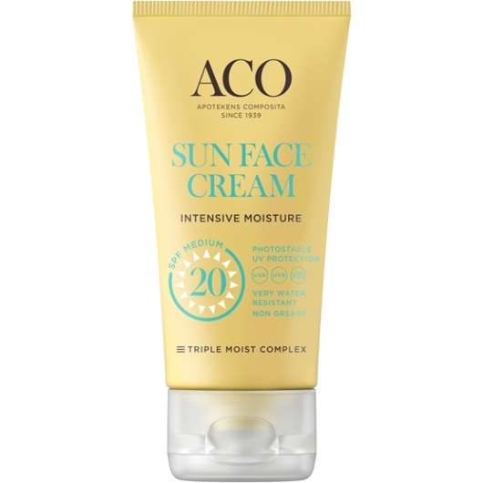 ACO Sun Face Cream SPF20 Parfymfri Solskydd Ansikte 50 ml