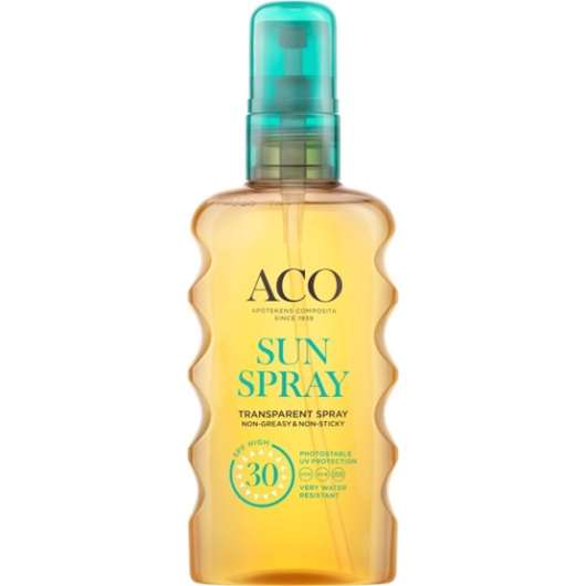 ACO Sun Transparent Spray SPF30 Parfymfri Solskydd Kropp 175 ml
