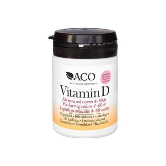 ACO Vitamin D 7,5 µg Jordgubbssmak 100 tabletter