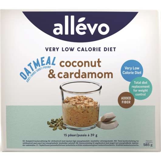 Allévo Oatmeal Coconut/Cardamon VLCD 15 påsar x 39 g