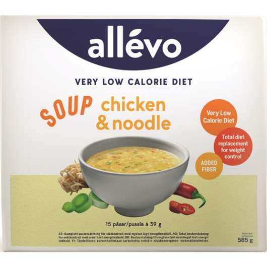 Allévo Soup Chicken/Noodle VLCD 15 påsar x 39 g