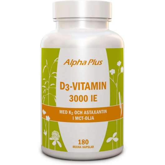 Alpha Plus D3-vitamin 3000 IE + K2 180 st