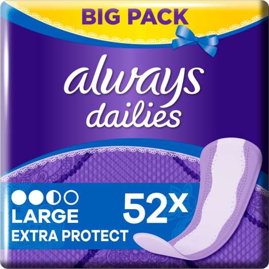 Always Dailies Large Extra Protect Trosskydd 52 st