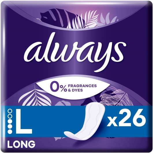 Always Daily Protect Long Panty Liners 0% Fragrances & Dye
