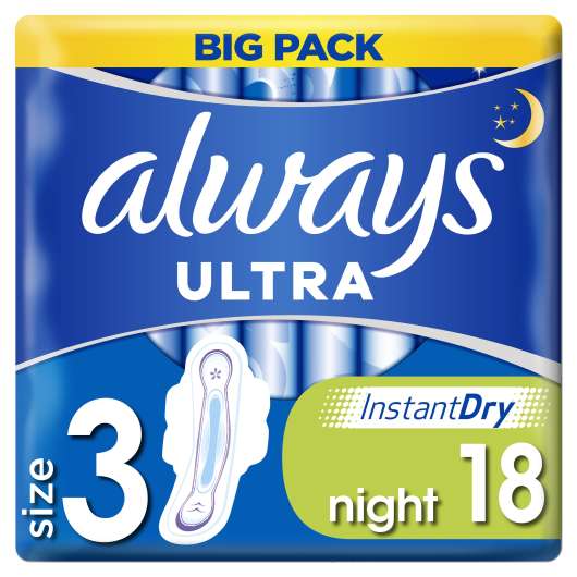 Always Ultra Night S3 Bindor med Vingar Big Pack 18st