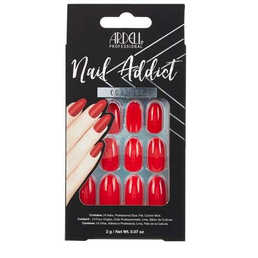 Ardell Nail Addict Colored Cherry Red