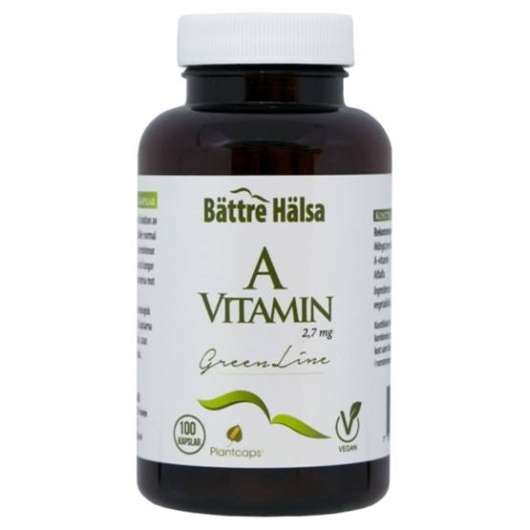 Bättre Hälsa A-Vitamin Green Line 2,7 mg 100 kapslar