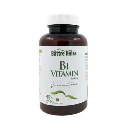 Bättre Hälsa B1 Vitamin Green Line 100 mg 100 kapslar