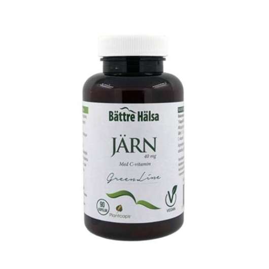 Bättre Hälsa Järn med C-vitamin Green Line 40 mg 90 kapslar