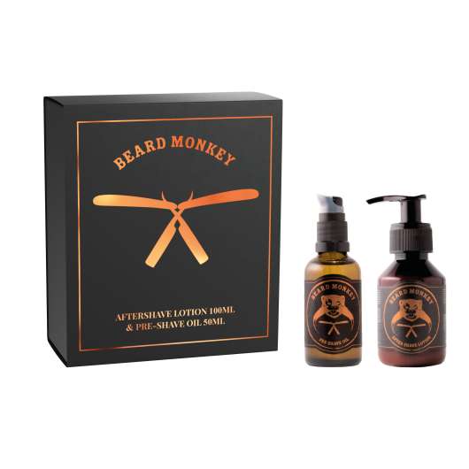 Beard Monkey Gift Set Shave - Aftershave Lotion & pre-shave oil