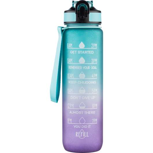 Beauty Rebels Motivational Water Bottle 1 L  Stardust Green