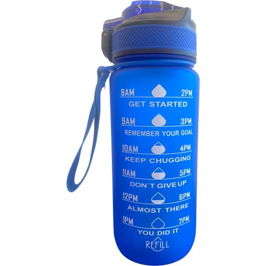 Beauty Rebels Motivational Water Bottle 600 ml Blue