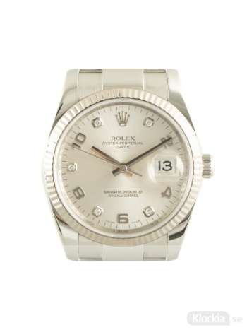 Begagnad Rolex Datejust 34 18c White Gold/Steel Oyster Perpetual 115234