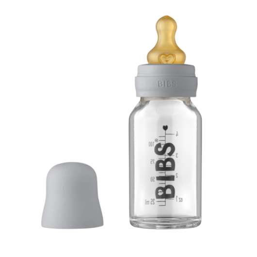 BIBS Baby Glass Bottle Complete Set Latex Cloud 110 ml