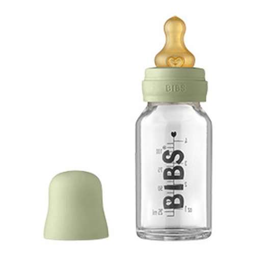 BIBS Baby Glass Bottle Complete Set Latex Sage 110 ml