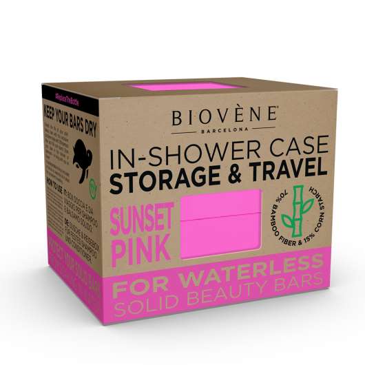Biovène Universal Bamboo In-Shower Case for Storage & Travel Sunset Pi