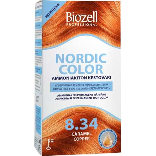 Biozell Nordic Color Permanent Hair Color Caramel Copper 8.34