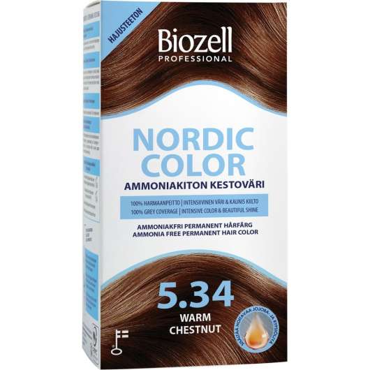 Biozell Nordic Color Permanent Hair Color Warm Chestnut 5.34