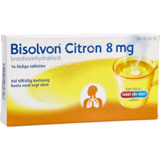 Bisolvon Citron löslig tablett 8mg 16 st