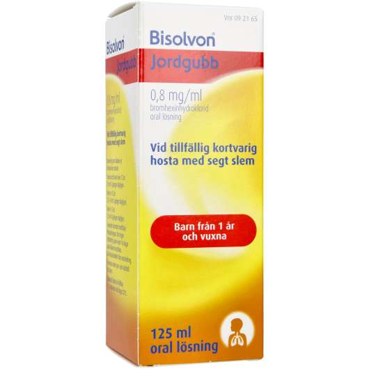 Bisolvon Jordgubb Oral lösning 0,8 mg/ml 125 ml