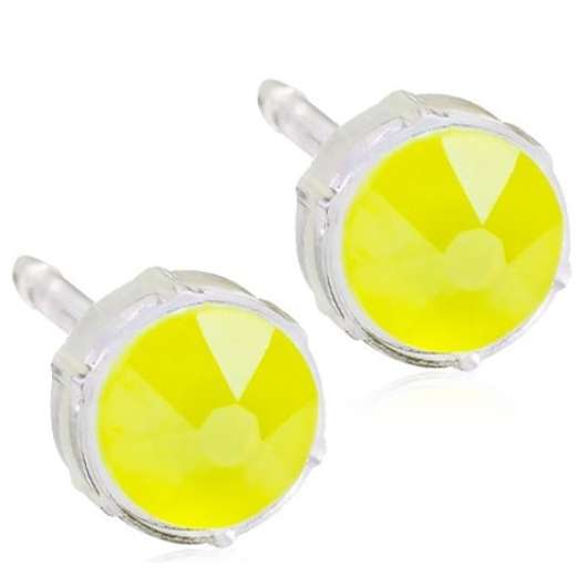 Blomdahl Earrings Nickel Free Plastic 6 mm Electric Yellow