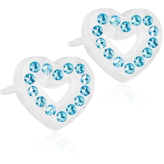 Blomdahl Medical Plastic  Brilliance Heart Hollow 10mm Aquamarine