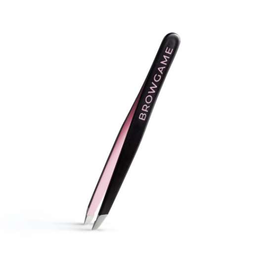 Browgame Signature Tweezer Slanted - Black & Pink