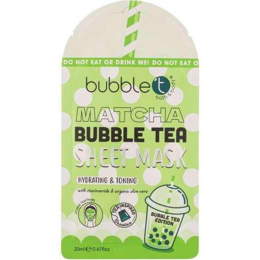 BubbleT Bubble Tea Sheet Mask  Matcha