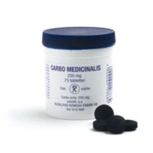 Carbo medicinalis, tablett 250 mg 75 st
