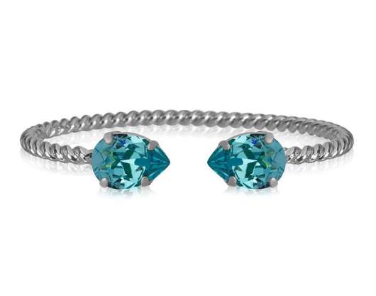 Caroline Svedbom - Mini Drop Bracelet Rhodium Light Turquoise