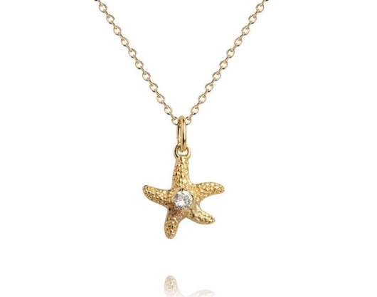 Caroline Svedbom - Mini Sea Star Necklace Gold Crystal