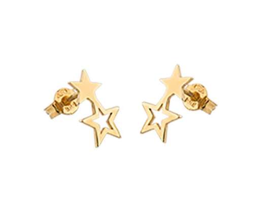CU Jewellery - Double Star Ear Gold