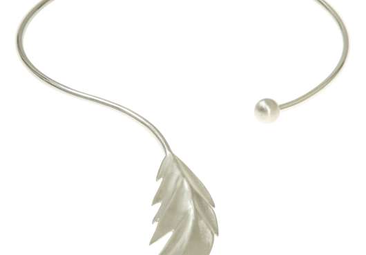 CU Jewellery - Feather Bangle Necklace Flex Silver