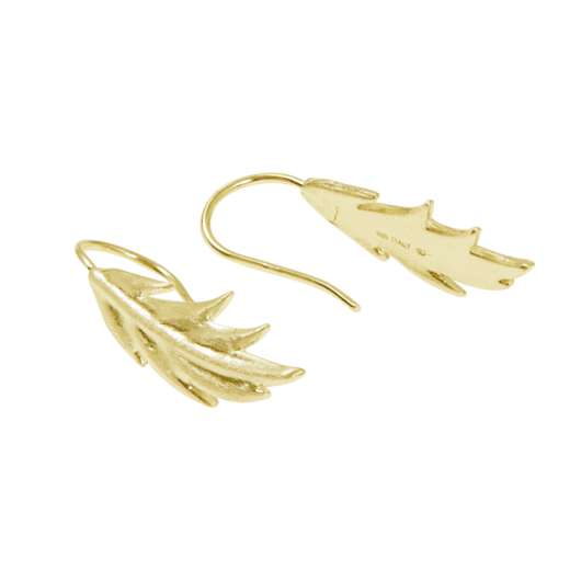 CU Jewellery - Feather/Leaf Short Ear Gold