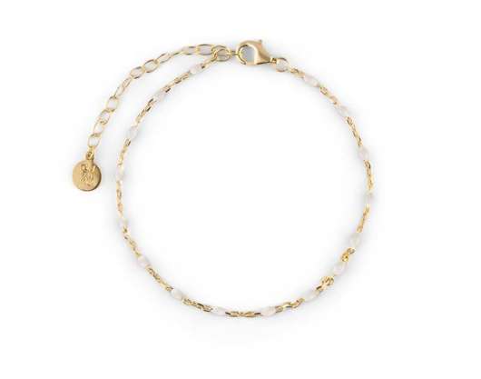 CU Jewellery Letters Beaded Bracelet White Gold