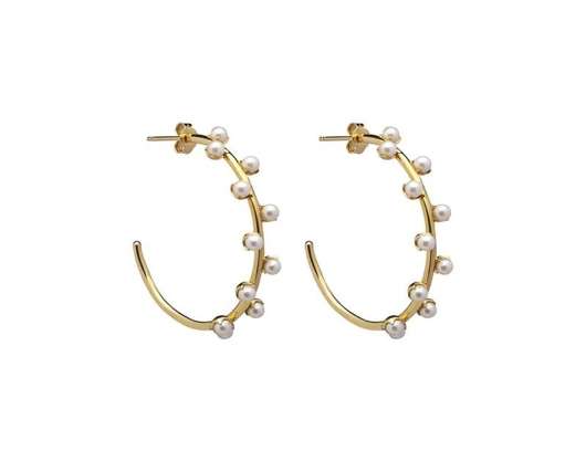CU Jewellery - Pearl Hoop Ear Gold