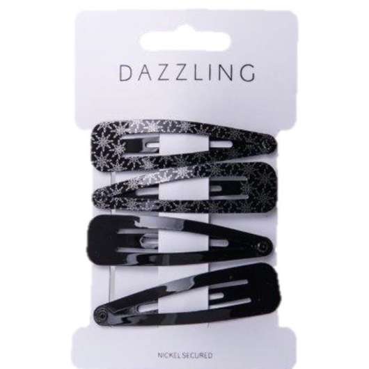 Dazzling Hår 4-pack stora mönstrade hårspännen