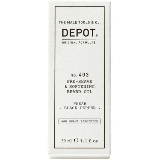 Depot male tools no. 403 pre-shave & soft. beard oil fresh black peppe