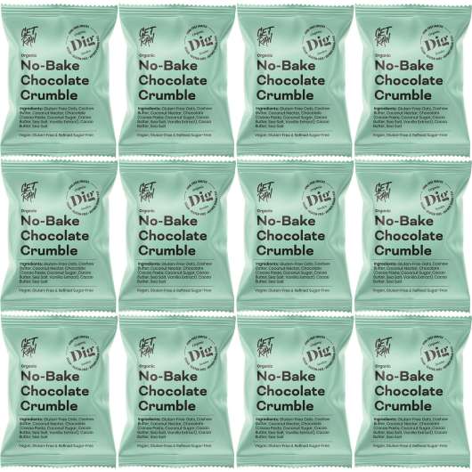 Dig GET RAW Organic No-Bake Chocolate Crumble 12 x 35g