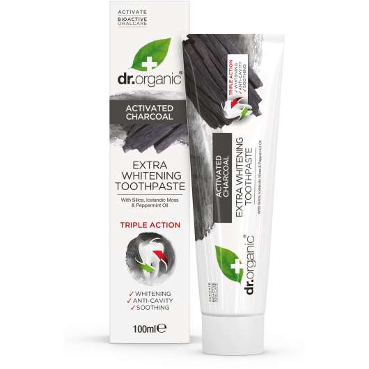Dr. Organic Activated Carbon Toothpaste Extra Whitening Fluor 100 ml