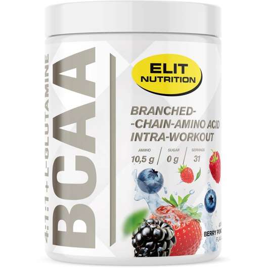 Elit Nutrition ELIT Bcaa 4:1:1 + L-glutamine Berry punsch 400 g