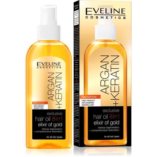 Eveline Cosmetics Argan + Keratin Exclusive Hair Oil 8in1 Elixir Of Go