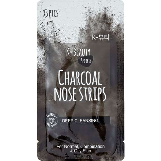 K-Beauty Secrets Charcoal Nose Strips X 3  15 g