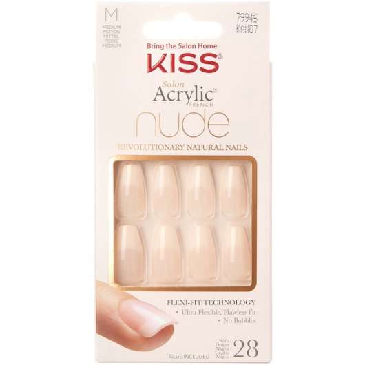 Kiss Salon Acrylic French Nude Revolutionary Natural Nails Medium Lela
