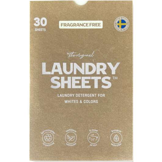 Laundry Sheets Laundry Detergent Fragrance Free 30 Sheets 30 st