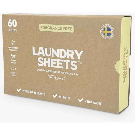 Laundry Sheets Laundry Detergent Fragrance Free 60 Sheets 60 st